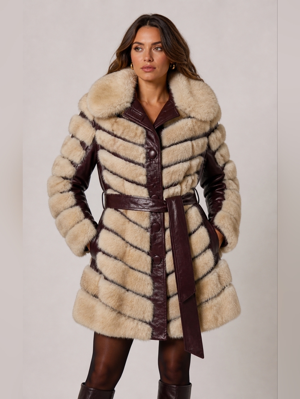 Kirschner Fur Leather Coat Women’s Jacket Savannah Ga, See Measurements For Size